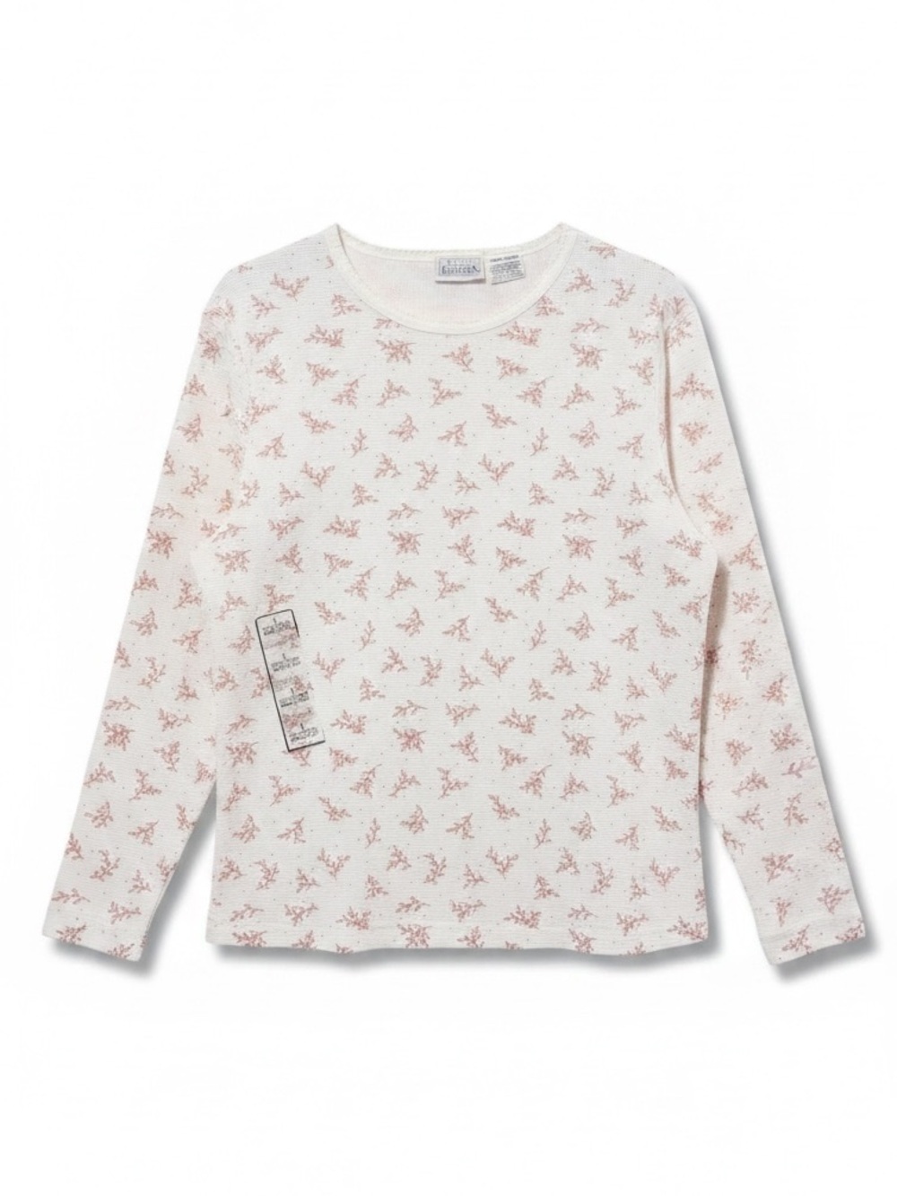 Basic Editions Floral Waffle Thermal Top – Large